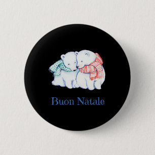 Buon Natale Bears Merry Christmas Good Christmas 6 Cm Round Badge