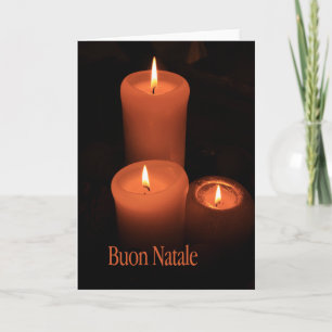 Buon Natale Burning candles christmas Holiday Card