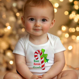 Buon Natale Candy Cane - Italian Merry Christmas Baby Bodysuit