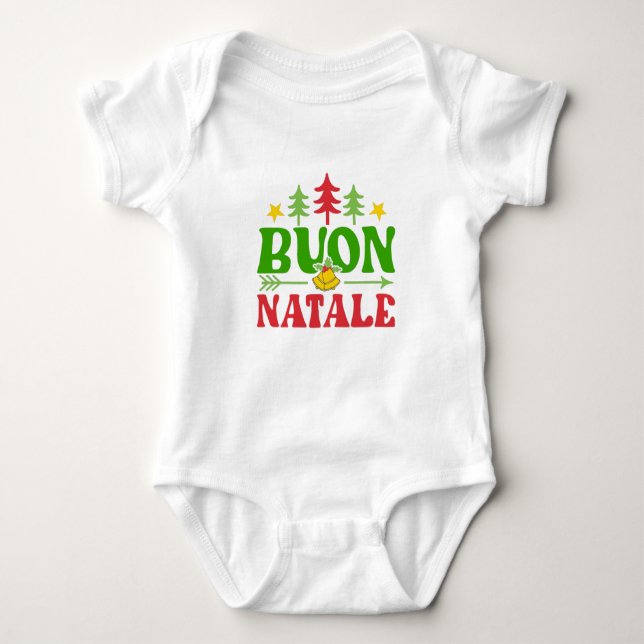 Buon Natale Christmas Baby Bodysuit (Front)