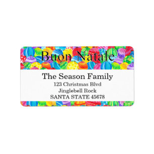 Buon Natale Christmas handpainted watercolor label