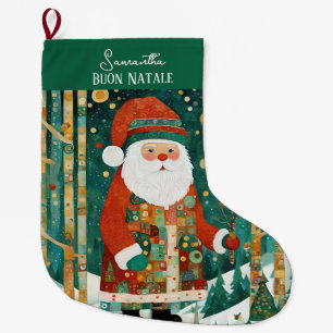 Buon Natale Christmas  Large Christmas Stocking