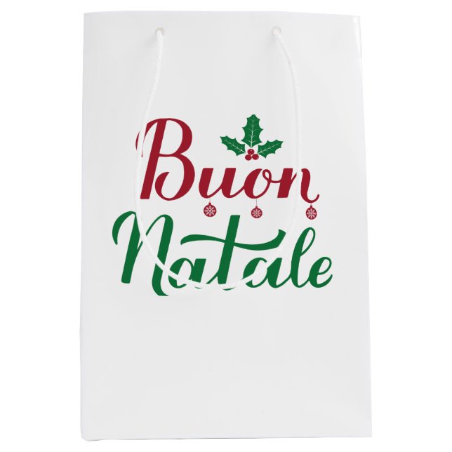 Buon Natale Christmas  Medium Gift Bag (Front)