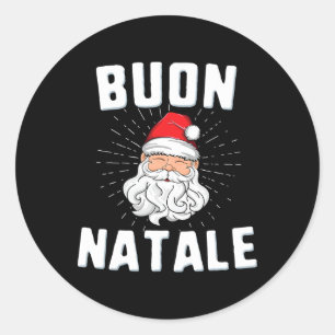 Buon natale christmasitaly italian santa babbo classic round sticker