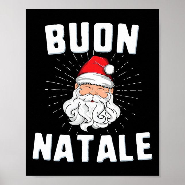 Buon natale christmasitaly italian santa babbo  poster (Front)