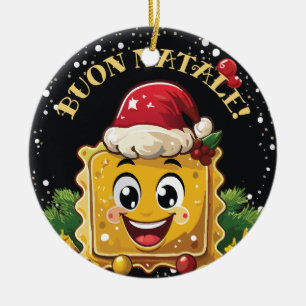 Buon Natale Cute Ravioli Ceramic Ornament