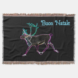 Buon Natale - Electric Caribou Throw Blanket