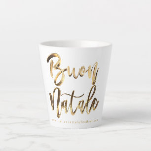 Buon Natale Faux Gold Script Italian Christmas Latte Mug