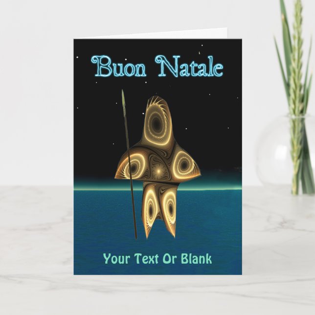 Buon Natale - Fractal Inuit Hunter Holiday Card (Front)