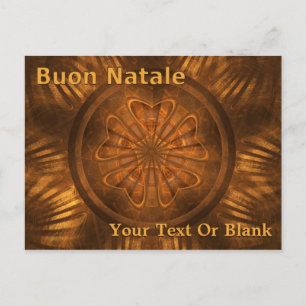 Buon Natale - Fractal Wood Carving Postcard
