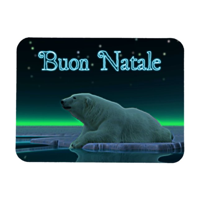 Buon Natale - Ice Edge Polar Bear Magnet (Horizontal)