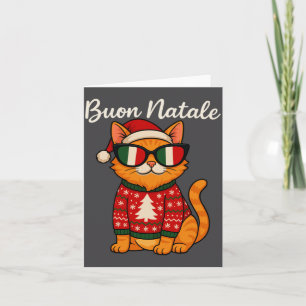 Buon Natale Italian Cat Christmas, Italy Pride Hol Card