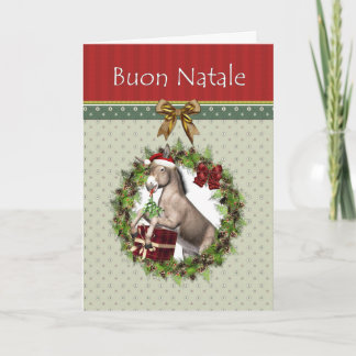 Buon Natale Italian Christmas Donkey Holiday Card