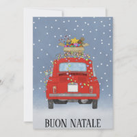 Buon Natale Italian Christmas red Fiat 500