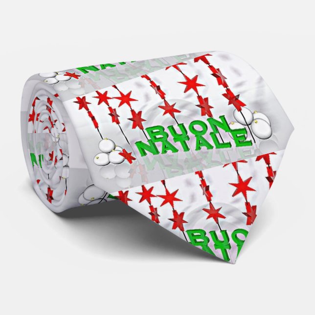 "BUON NATALE" ITALIAN CHRISTMAS TIE FOR HIM (Rolled)