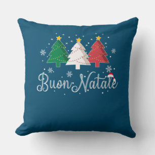 Buon Natale Italian Christmas Tree Cushion