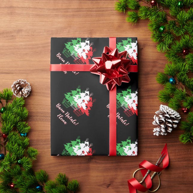 Buon Natale Italian Christmas tree design custom Wrapping Paper (Holiday Gift)