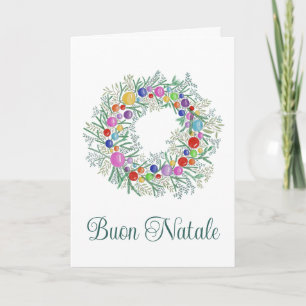 Buon Natale, Italian Christmas wreath card