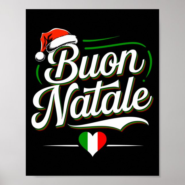 Buon Natale Italian Family Christmas Italy Pride H Poster (Front)