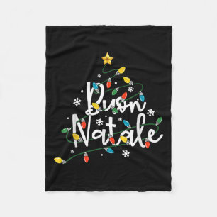 Buon Natale Italian Family Merry Christmas Tree Li Fleece Blanket