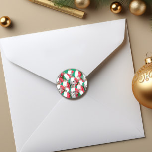 Buon Natale Italian Flag Ornaments Sticker