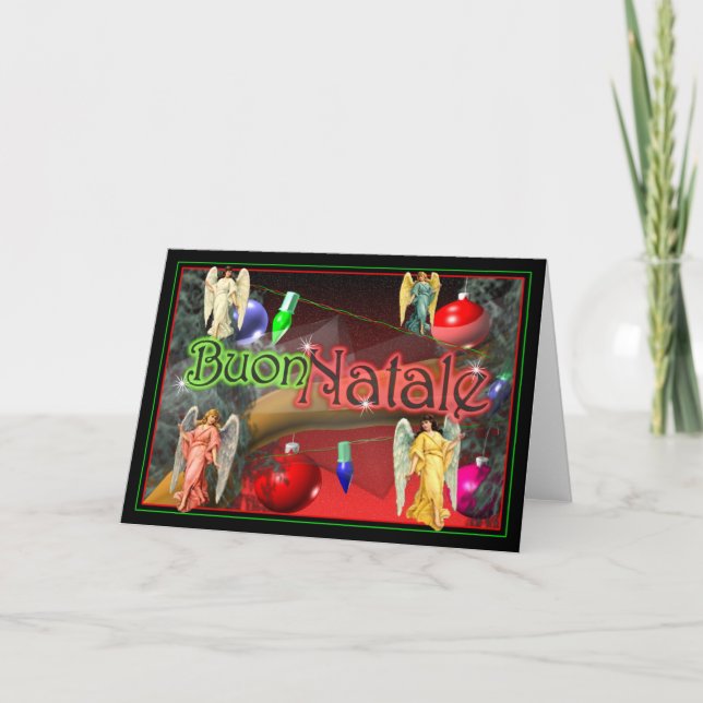 Buon Natale Italian Happy Holidays Holiday Card (Front)
