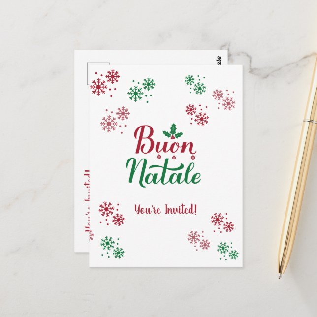 Buon Natale Italian Merry Christmas Postcard (Front/Back In Situ)