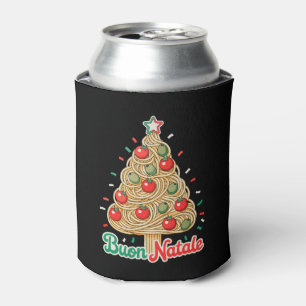 Buon Natale Italian Pasta Christmas Tree Xmas Can Cooler