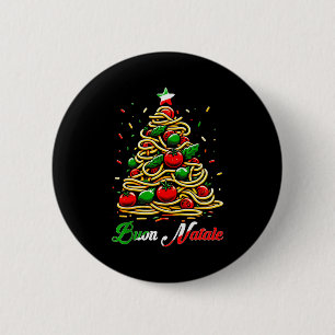 Buon Natale Italian Pasta Christmas Tree Xmas For 6 Cm Round Badge