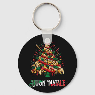 Buon natale italian pasta christmas tree xmas for key ring