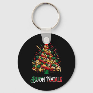 Buon natale italian pasta christmas tree xmas for key ring