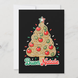 Buon Natale Italian Pasta Christmas Tree Xmas Invitation