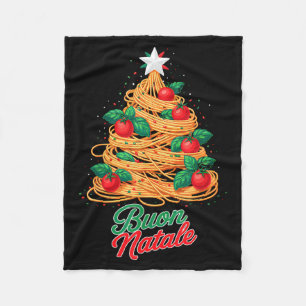 Buon Natale Italian Pasta Spaghetti Funny Christma Fleece Blanket