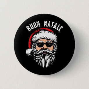 Buon natale italian santa claus babbo funny christ 6 cm round badge