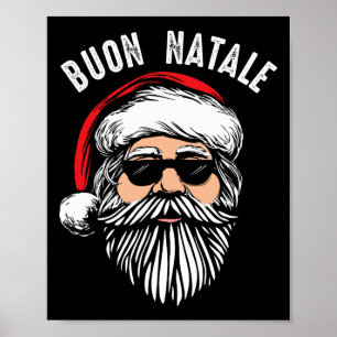 Buon natale italian santa claus babbo funny christ poster