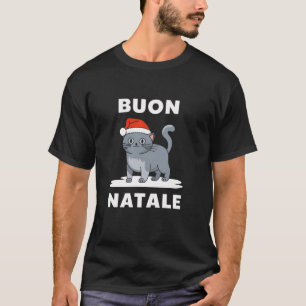 Buon Natale Korat Cat Christmas Italy Santa T-Shirt