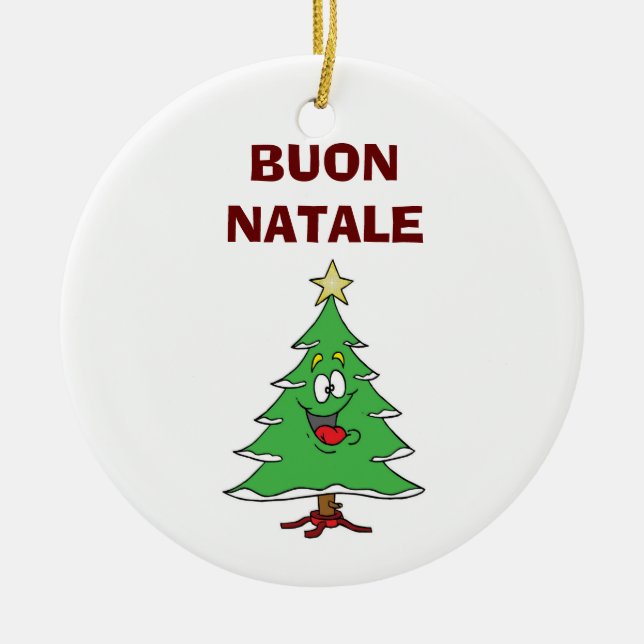 "BUON NATALE" LAUGHING CHRISTMAS TREE ORNAMENT (Front)