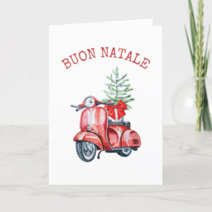 Buon Natale Merry Christmas Holiday Greeting  Thank You Card