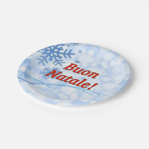 Buon Natale! Merry Christmas in Italian rf Paper Plate
