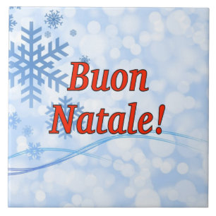 Buon Natale! Merry Christmas in Italian rf Tile