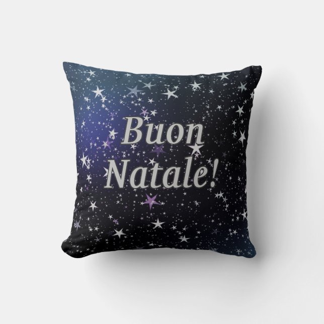 Buon Natale! Merry Christmas in Italian wf Cushion (Front)
