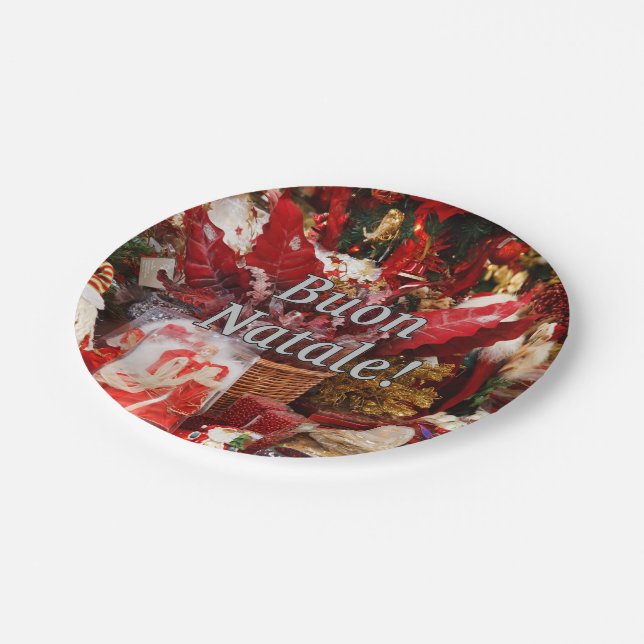 Buon Natale! Merry Christmas in Italian wf Paper Plate (Angled)