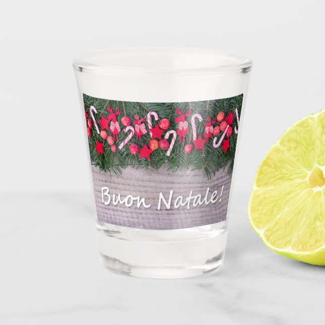 **BUON NATALE** MERRY CHRISTMAS SHOT GLASS (Front)