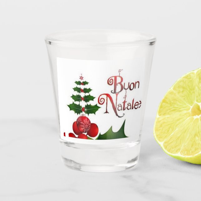 **BUON NATALE** MERRY CHRISTMAS SHOT GLASS (Front)