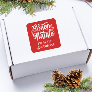 Buon Natale Merry Christmas Square Sticker