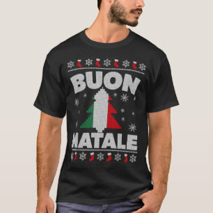 Buon Natale Merry Christmas Tree Italian Ugly Xmas T-Shirt