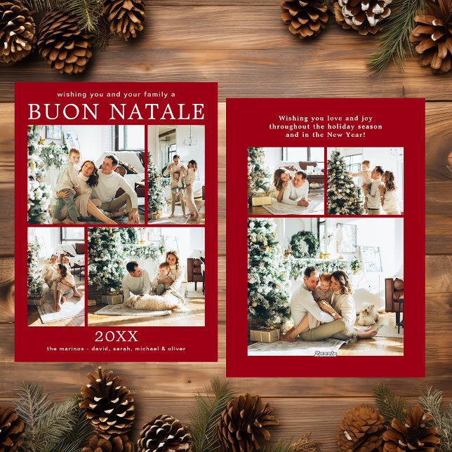 Buon Natale Multi Photo Holiday Card (Creator Uploaded)