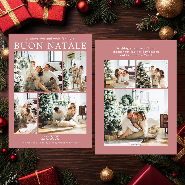 Buon Natale Multi Photo Holiday Card (Creator Uploaded)