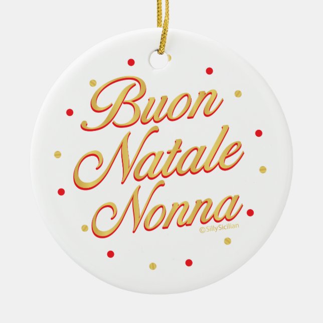 Buon Natale Nonna Personalised Ceramic Ornament (Front)