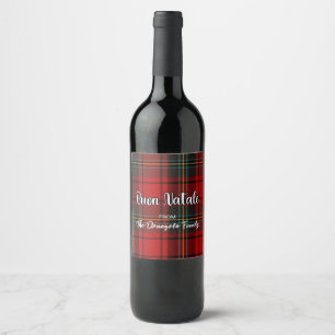 Buon Natale Plaid Wine Label